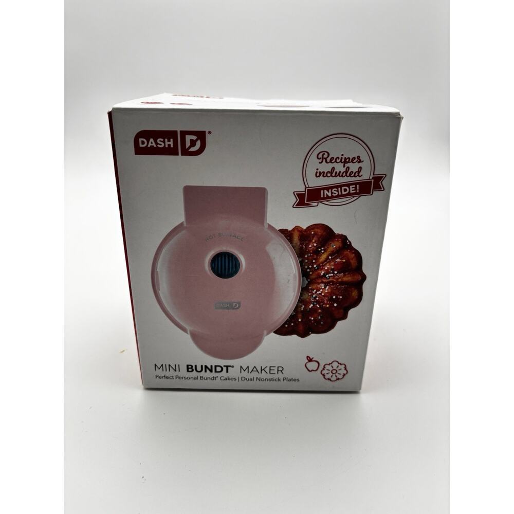 Dash Mini Bundt Maker Perfect Personal Bundt Cake With Recipe Guide NEW In Box